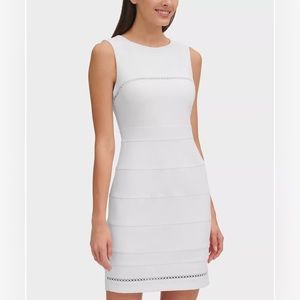 TOMMY HILFIGER Petite Seamed Circle-Inset Sheath Dress Sz 2p